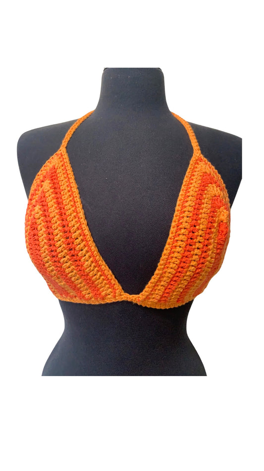 Orangesicle Crochet Halter Top