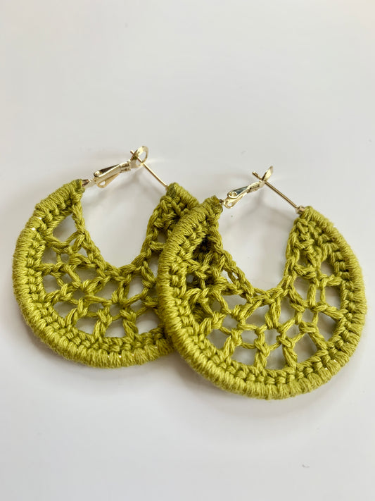 Zesty Lime Crochet Earrings