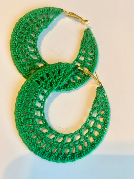 Jungle Jade Crochet Earrings