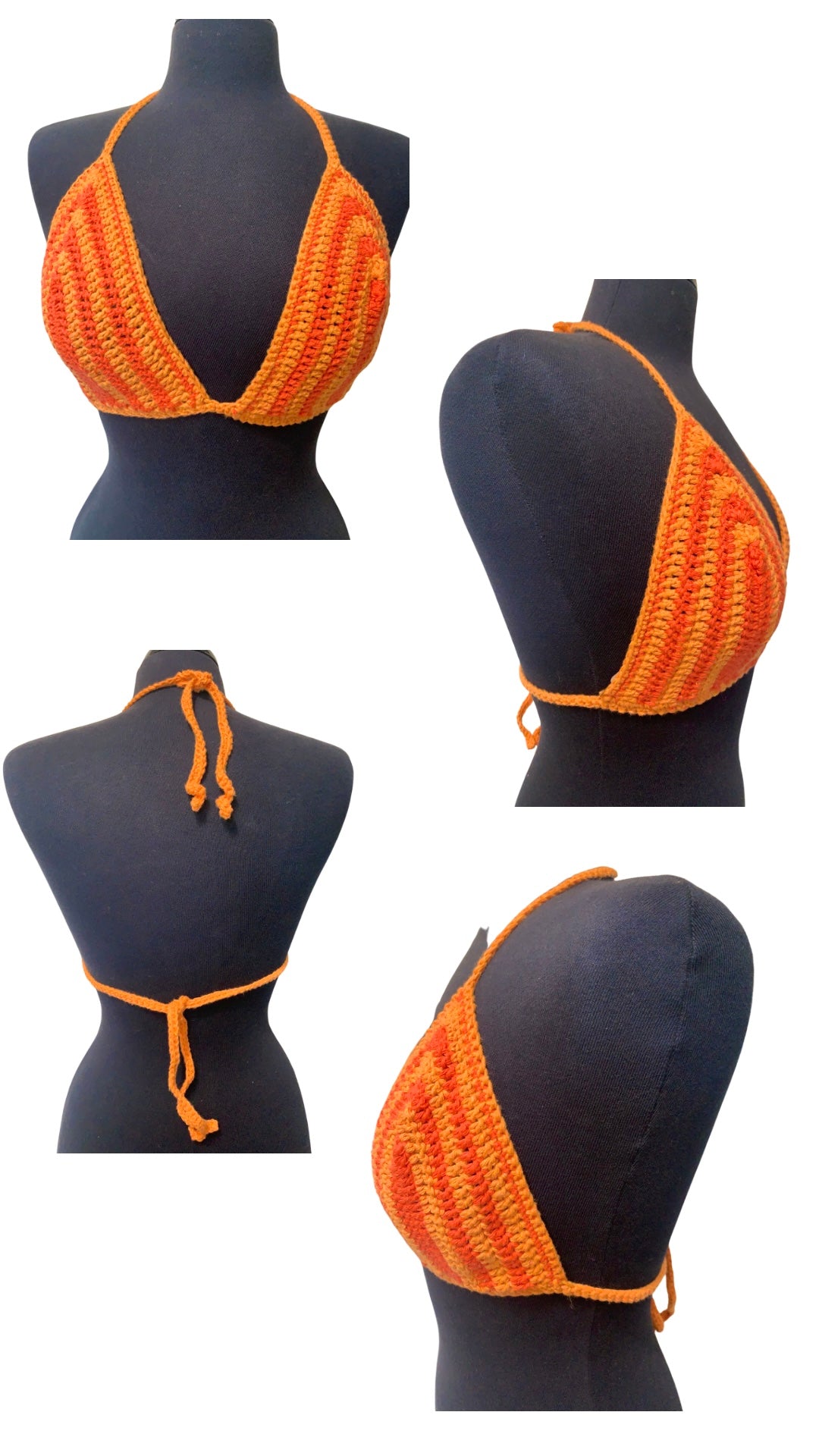 Orangesicle Crochet Halter Top