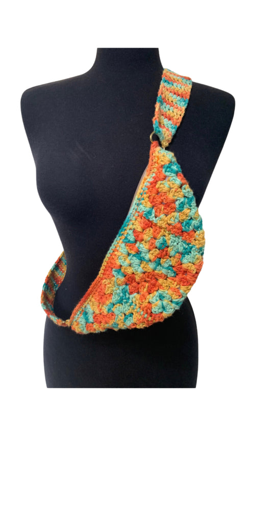 Apricot Delight Crochet Sling Bag