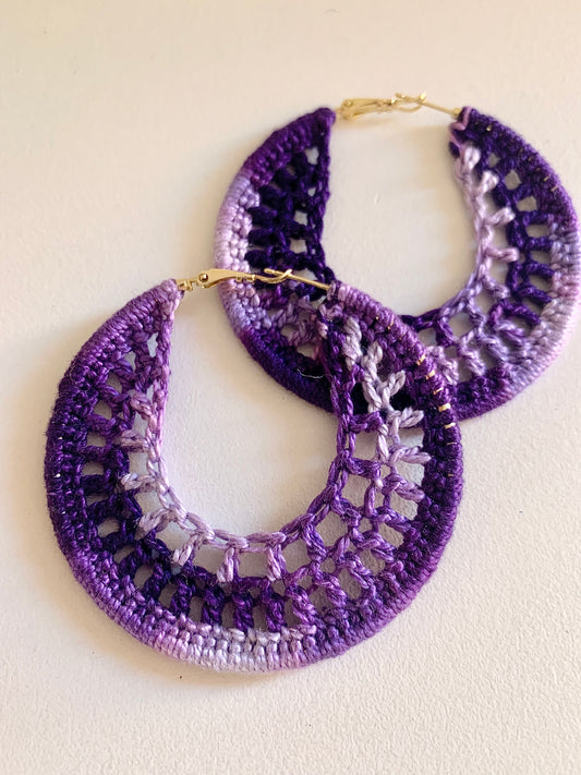 Purple Haze Crochet Earrings