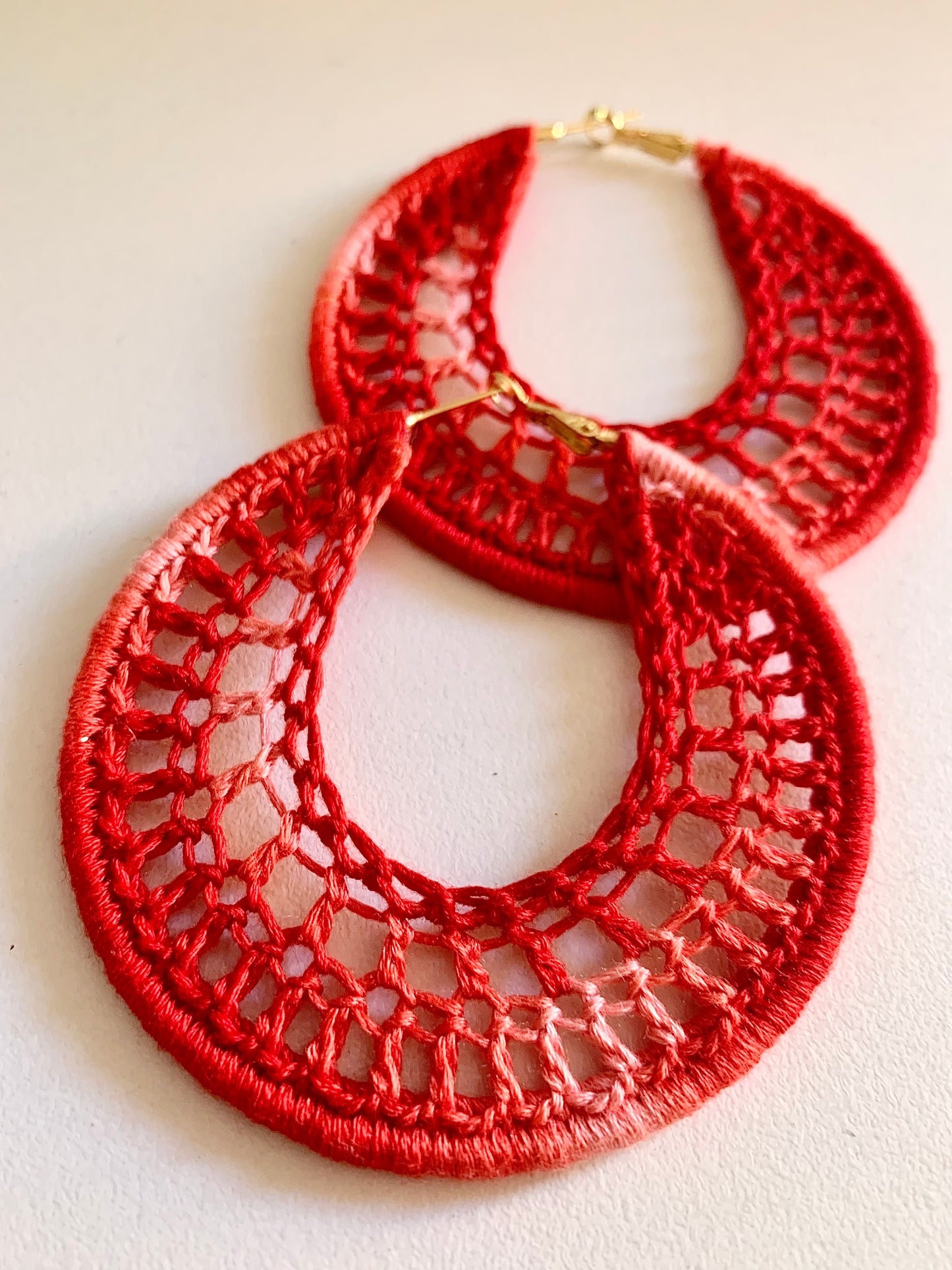 Red Mystery Mix Crochet Earrings