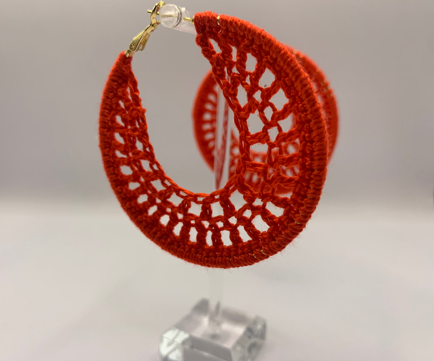 Blood Orange Crochet Earrings