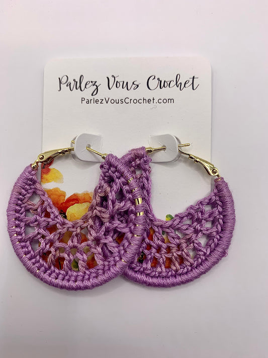 Lavender Dreams Crochet Earrings