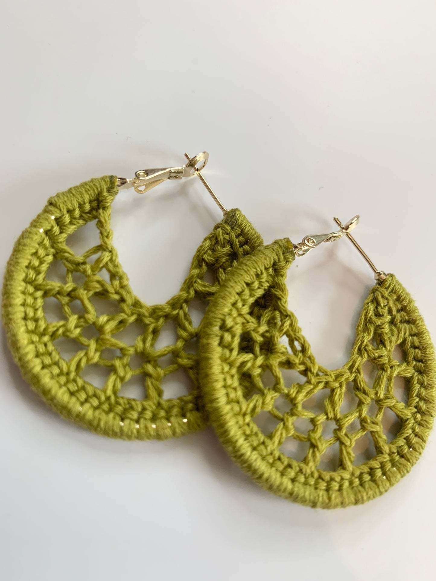 Zesty Lime Crochet Earrings