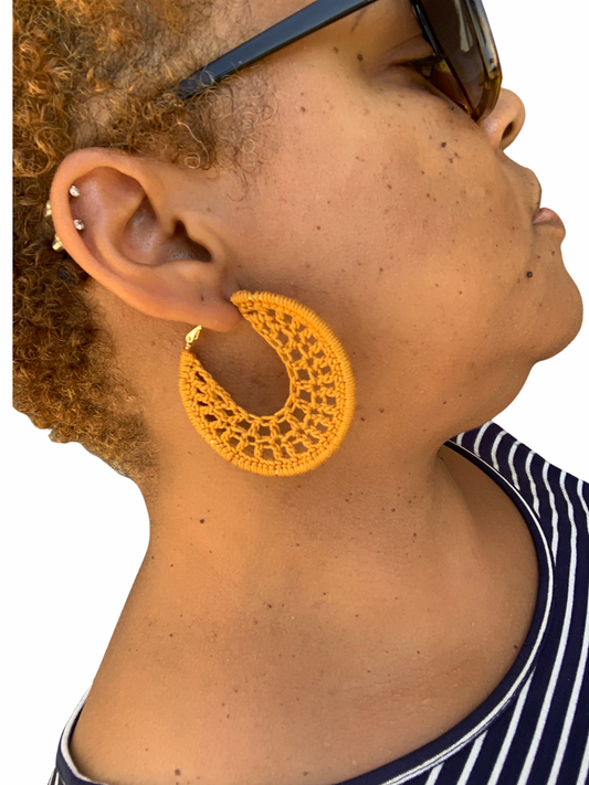 Sunflower Serenade Crochet Earrings
