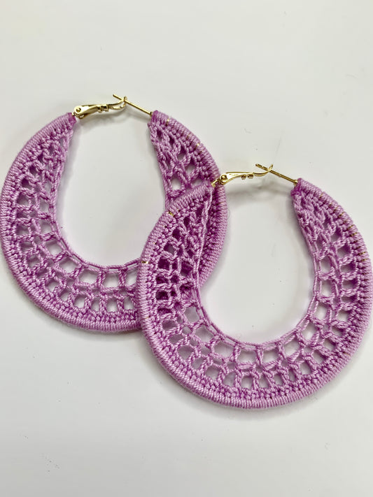Lavender Crochet Earrings