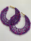 Glistening Grape Crochet Earrings