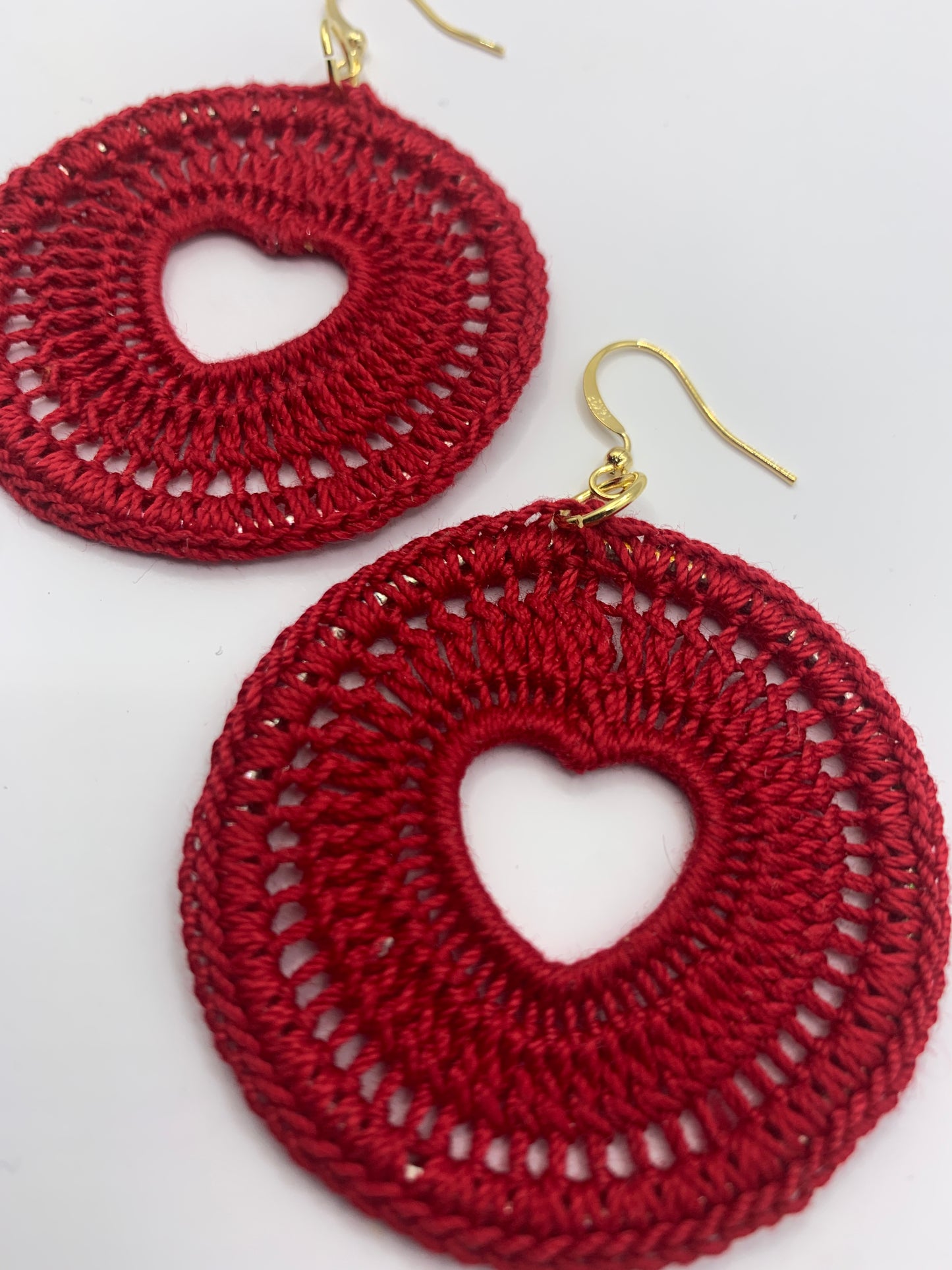 Ruby Love Crochet Earrings
