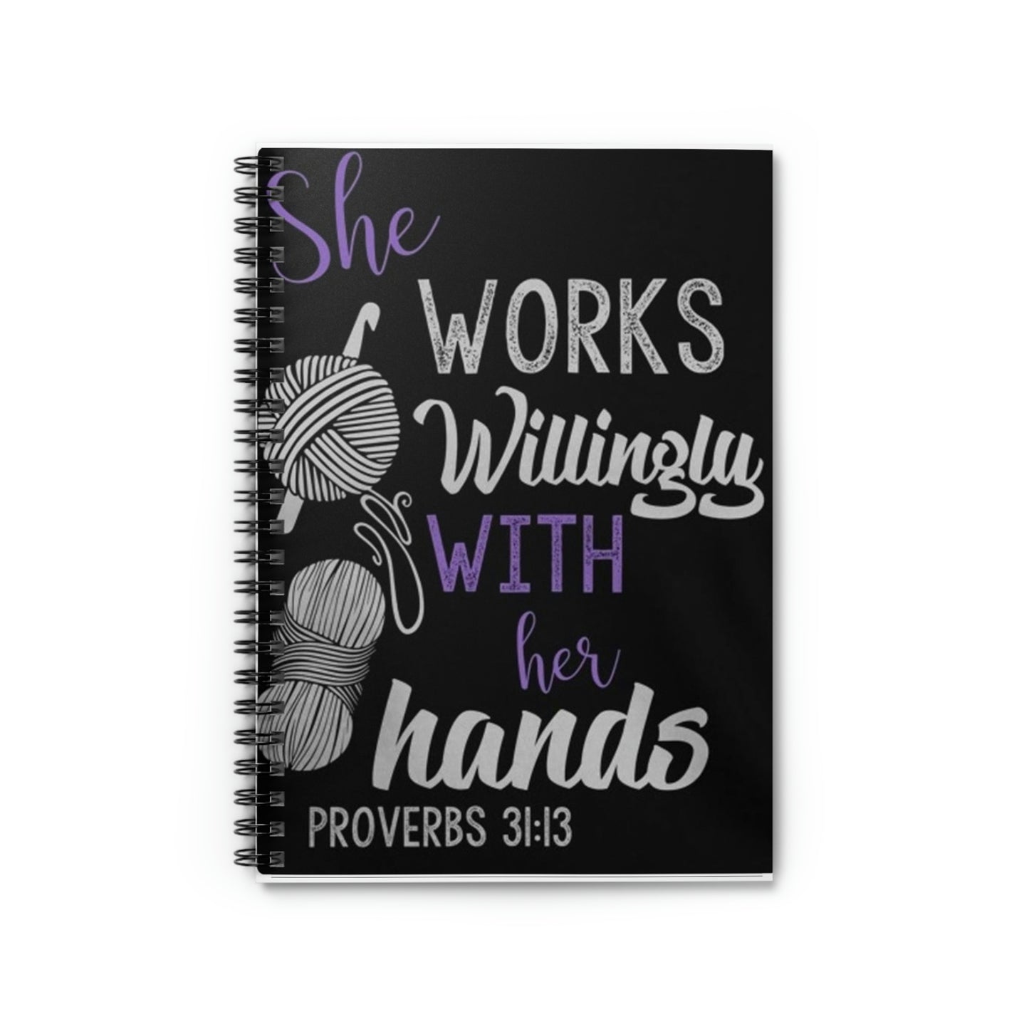 Proverbs Crochet Woman-Spiral Notebook - Ruled Line