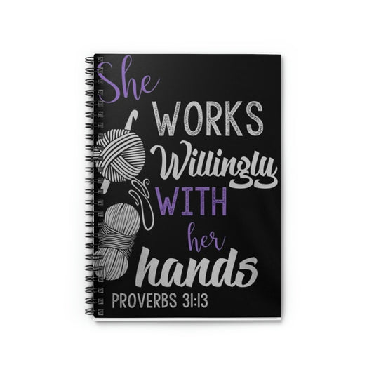 Proverbs Crochet Woman-Spiral Notebook - Ruled Line