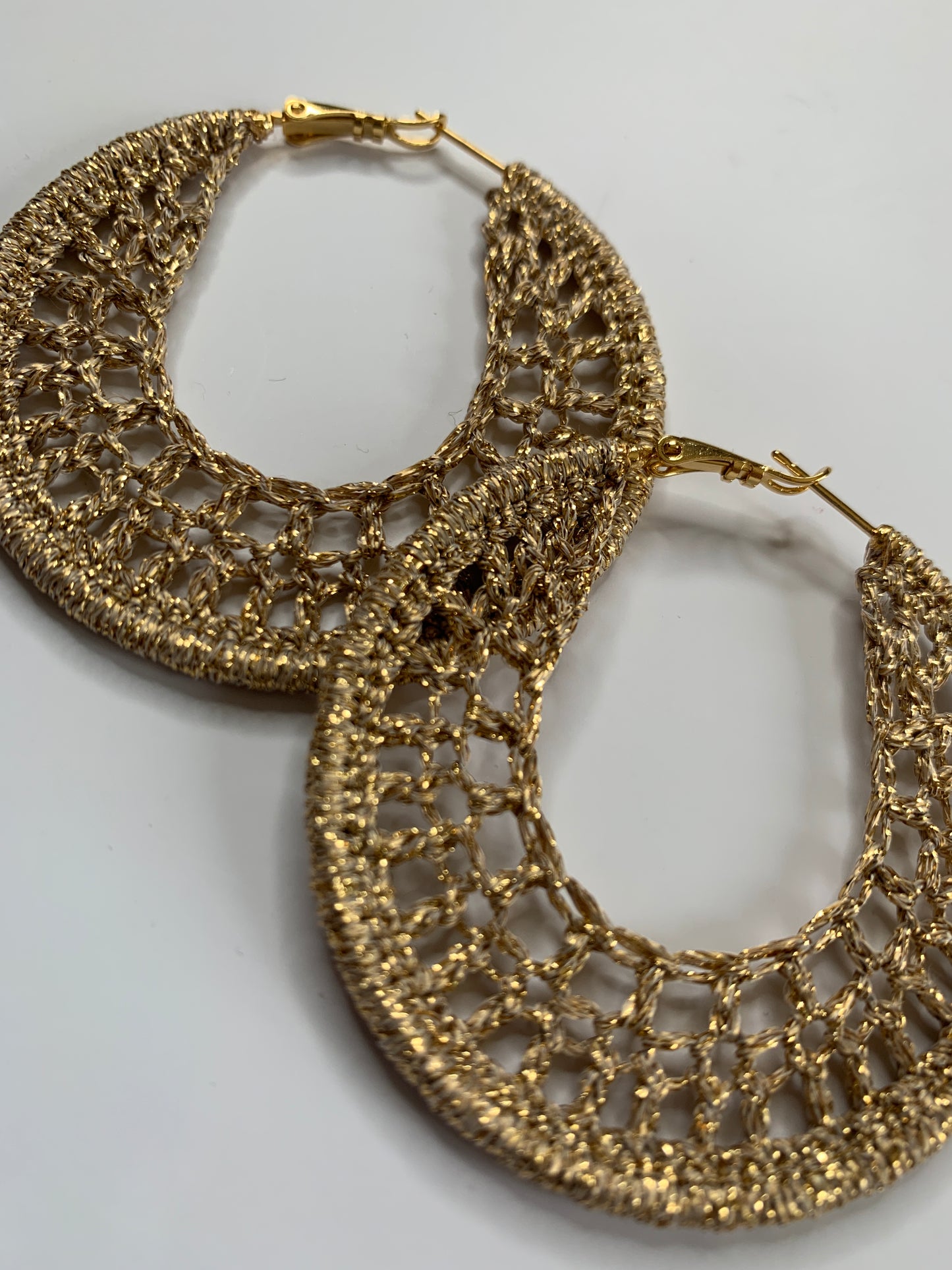 Golden Glamour Crochet Earrings