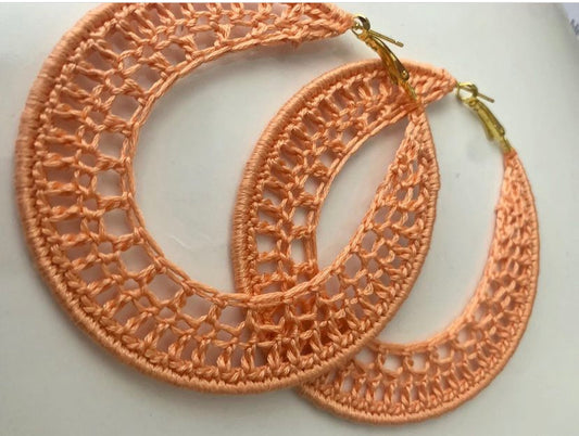 Peach Crochet Earrings