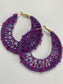 Glistening Grape Crochet Earrings