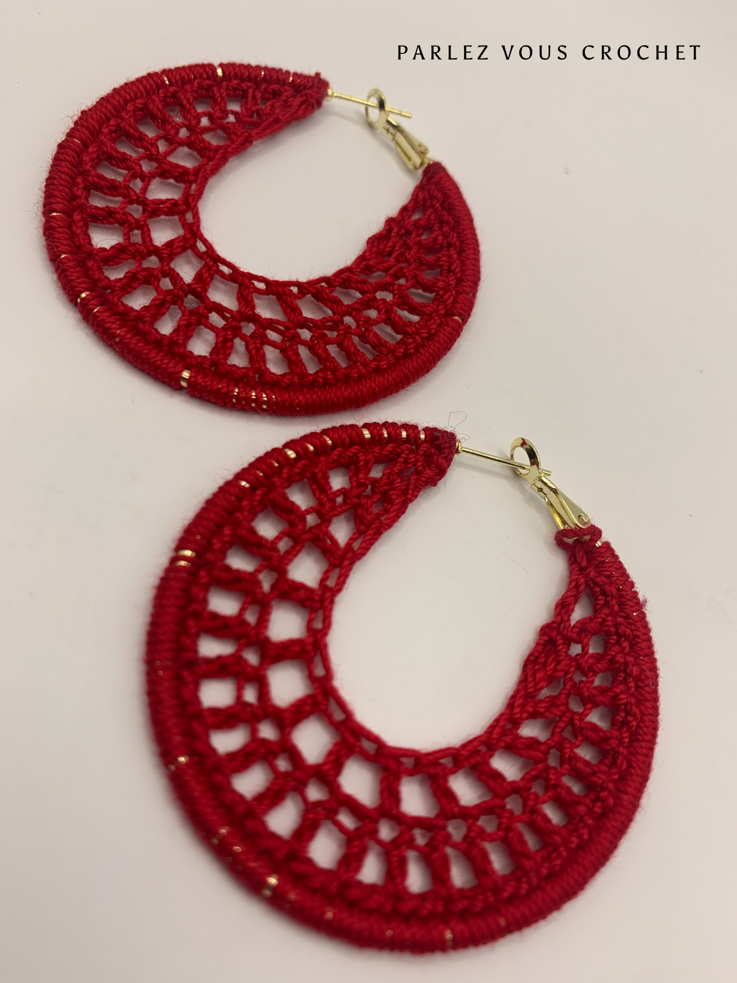 Ravishing Rouge Crochet Earrings