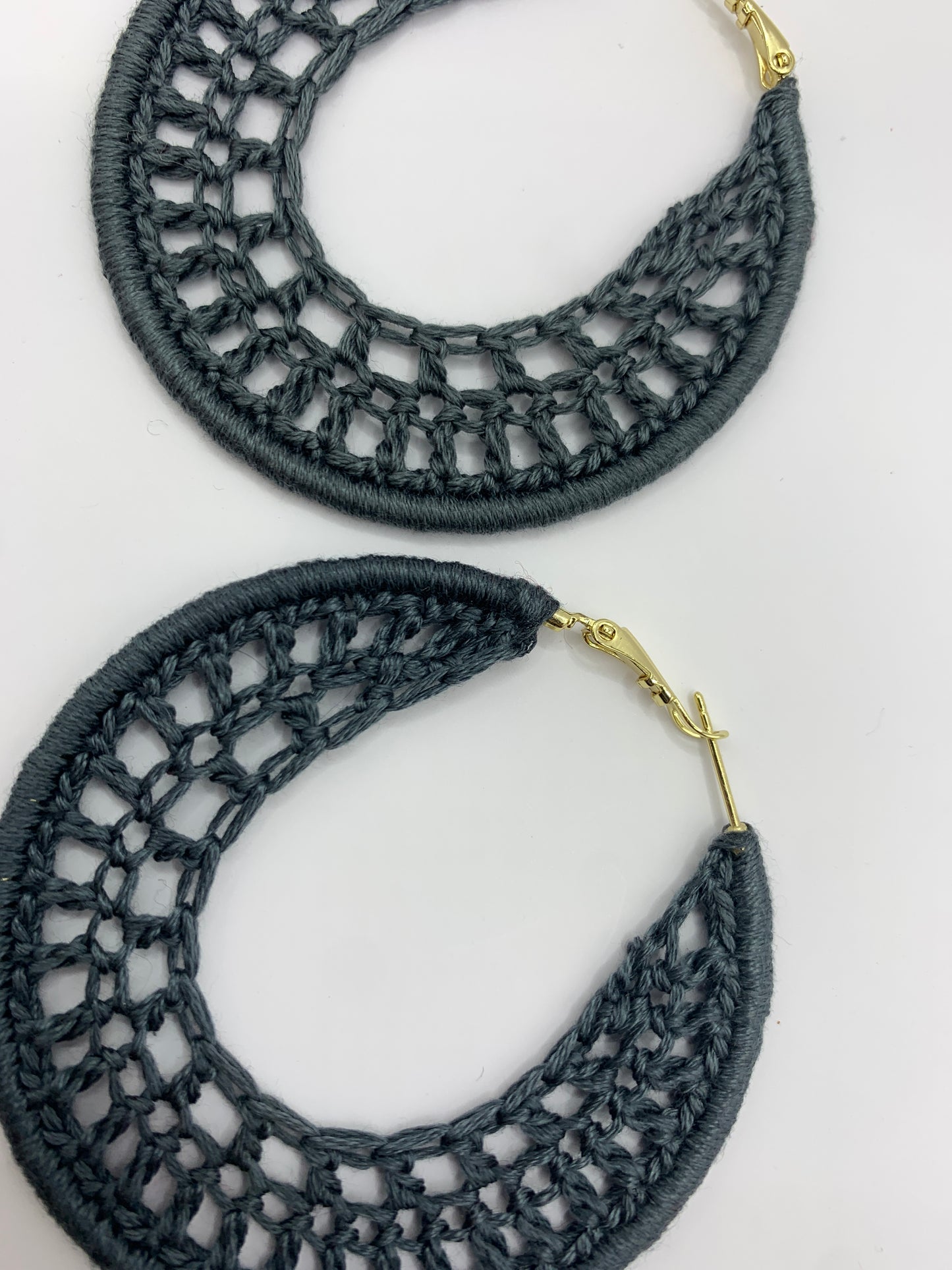 Slate Symphony Crochet Earrings