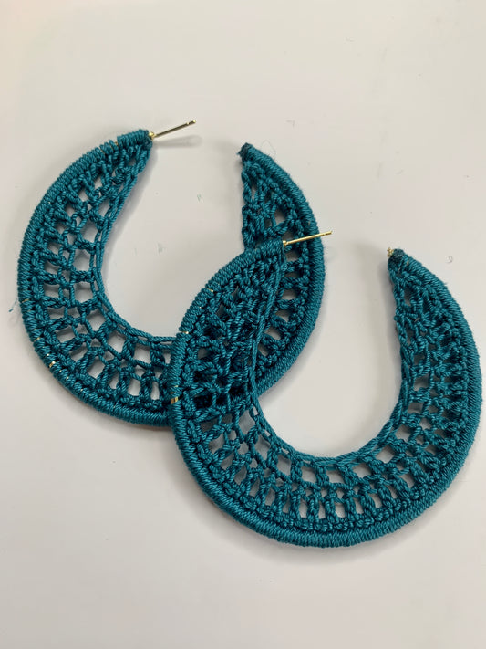 Crochet Earrings Teal