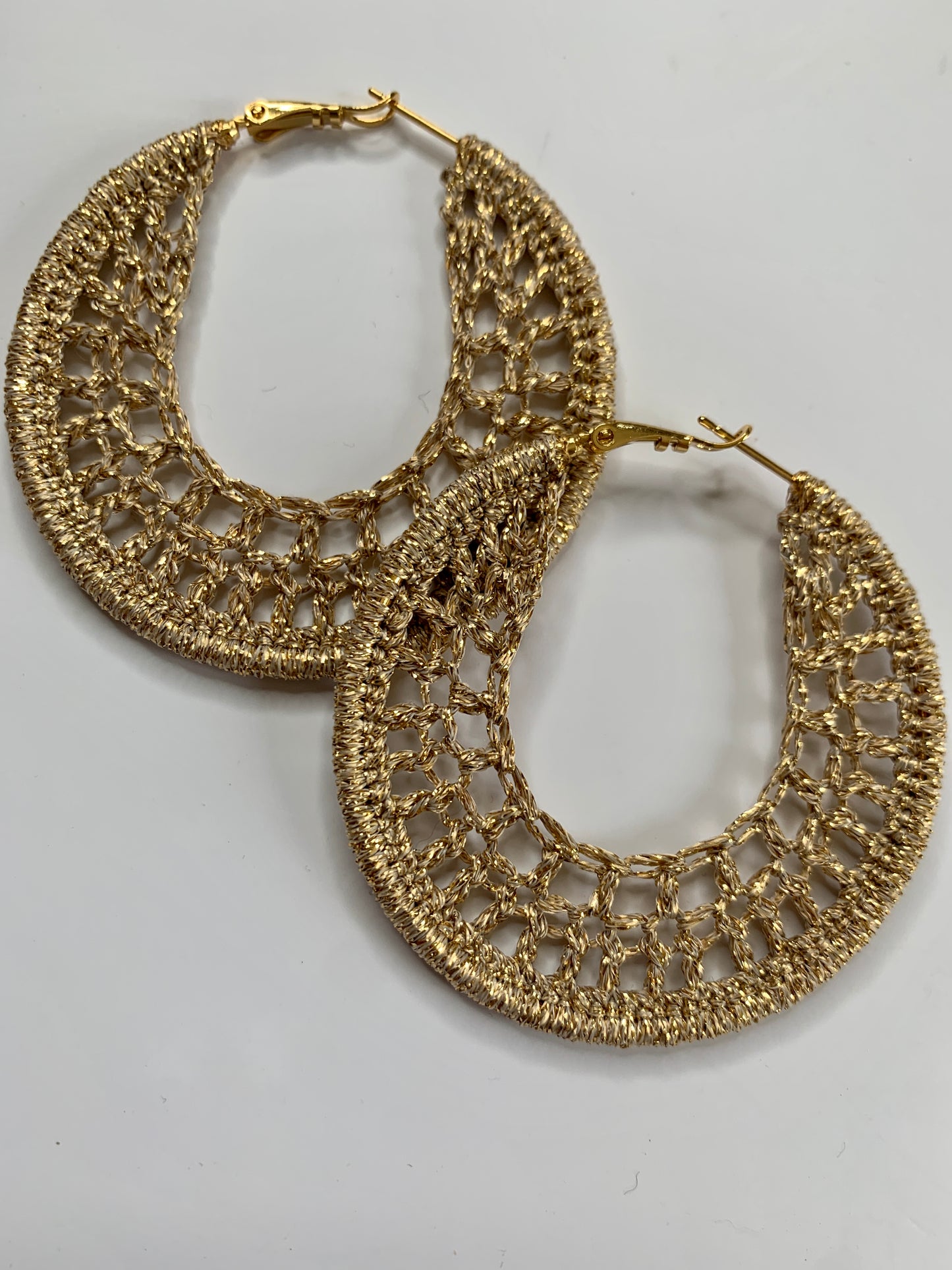 Golden Glamour Crochet Earrings