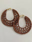 Copper Shimmer Crochet Earrings