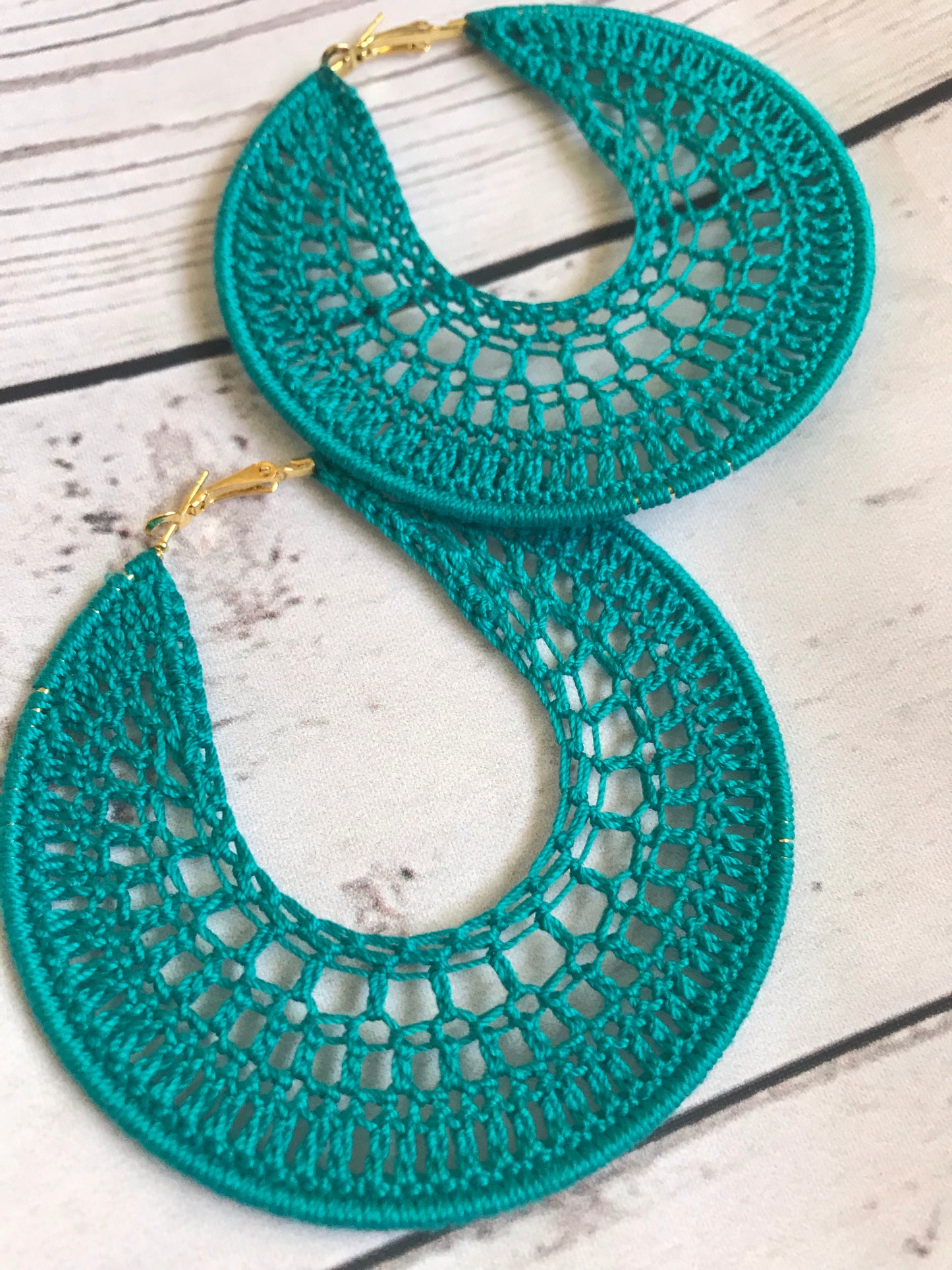 Crochet Hoop Earrings Pattern/Tutorial 2