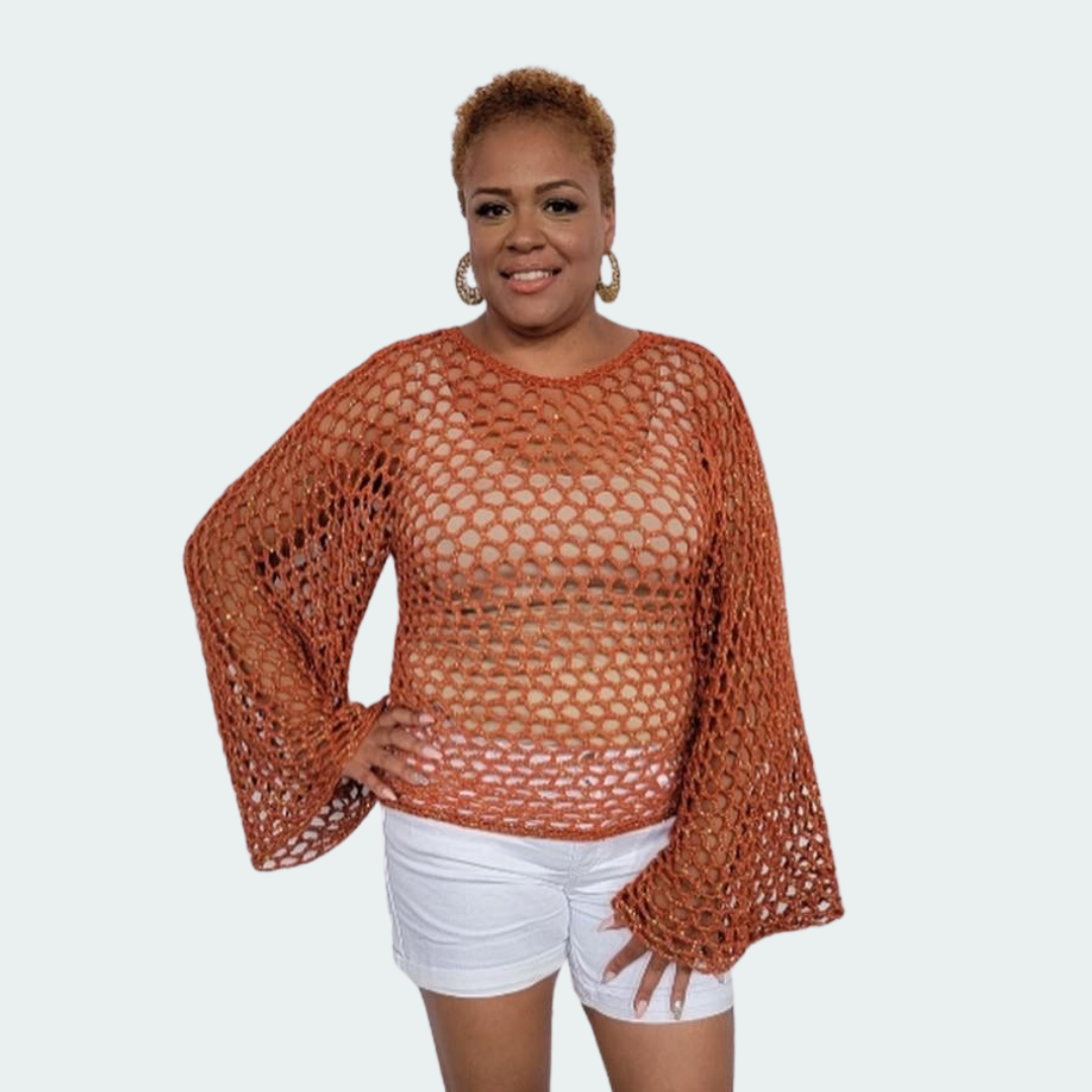 Ginger Snap Bell Sleeves  Crochet  Top