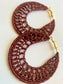Crimson Cascade Crochet Earrings