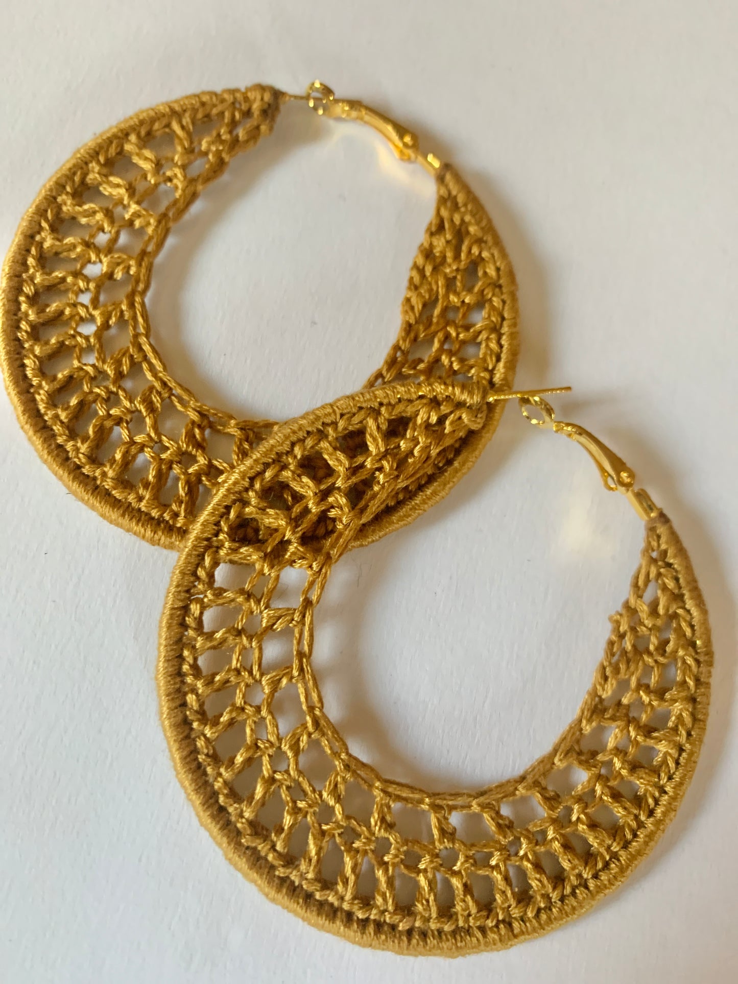 Golden Harvest Crochet Earrings